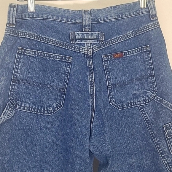 Lee Capri Denim Cargo blue Jean Carpenter style Hammer loop Vintage - Picture 4 of 8
